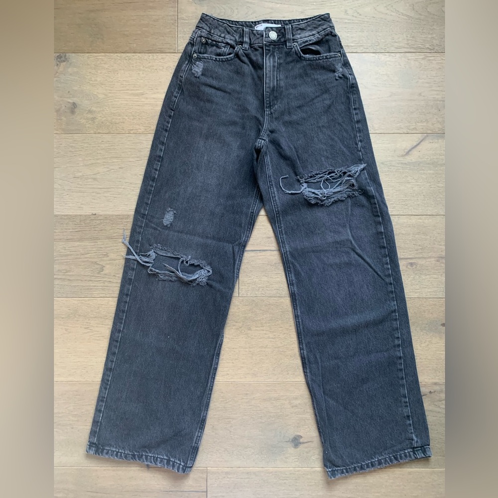 Garage Black Distressed Women's Flare Jeans